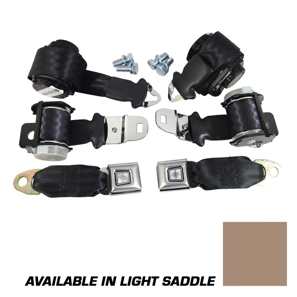 C3 1972-1973 Corvette Seat Belts, Lap & Shoulder - Light Saddle
