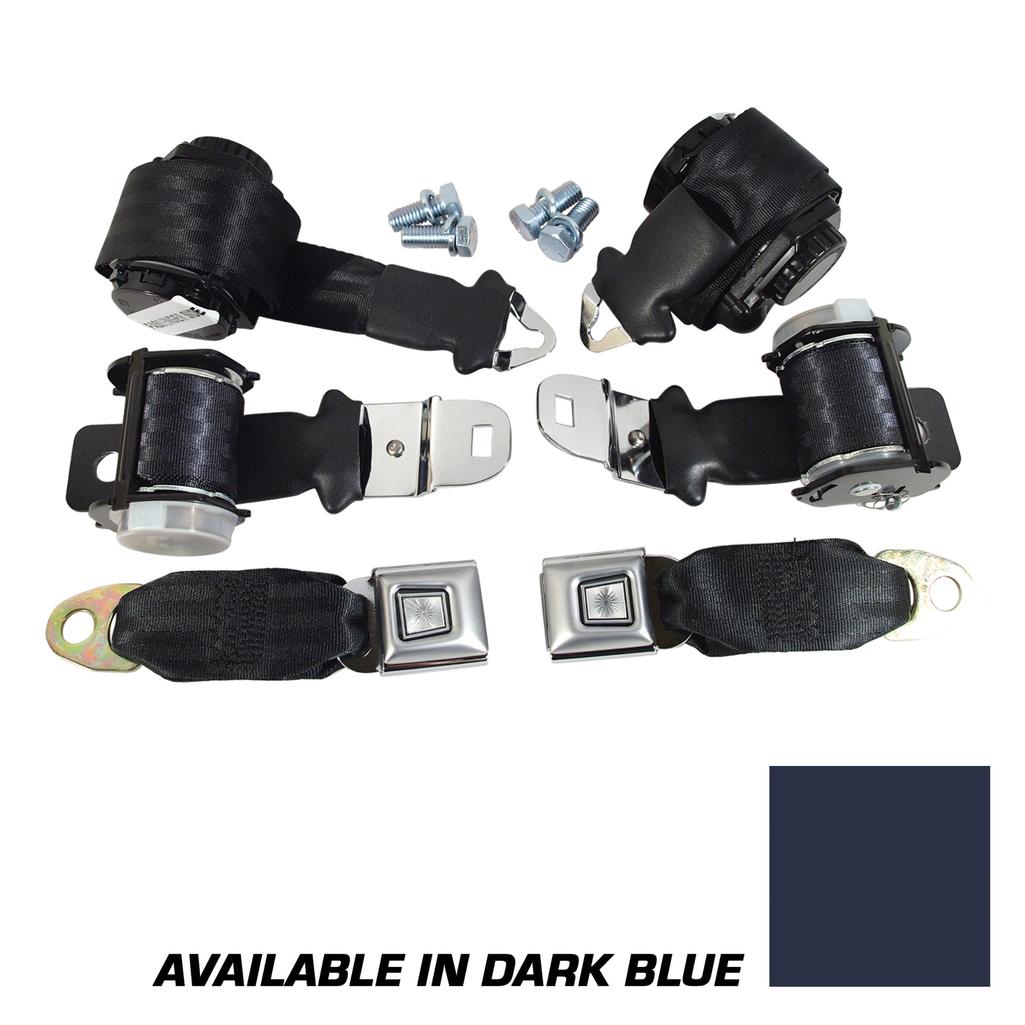 C3 1972-1973 Corvette Seat Belts, Lap & Shoulder - Dark Blue