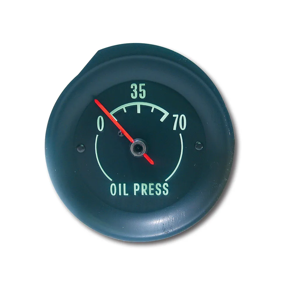 C3 1968-1971 Corvette Oil Pressure Gauge - Green Face