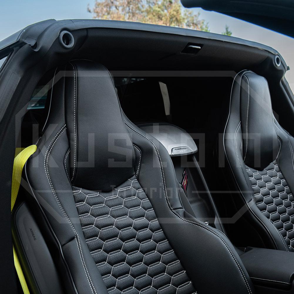 Corvette Custom Leather Seat Covers - GT1 Standard Seats : 2020-2026 C8 Stingray, Z51, Z06