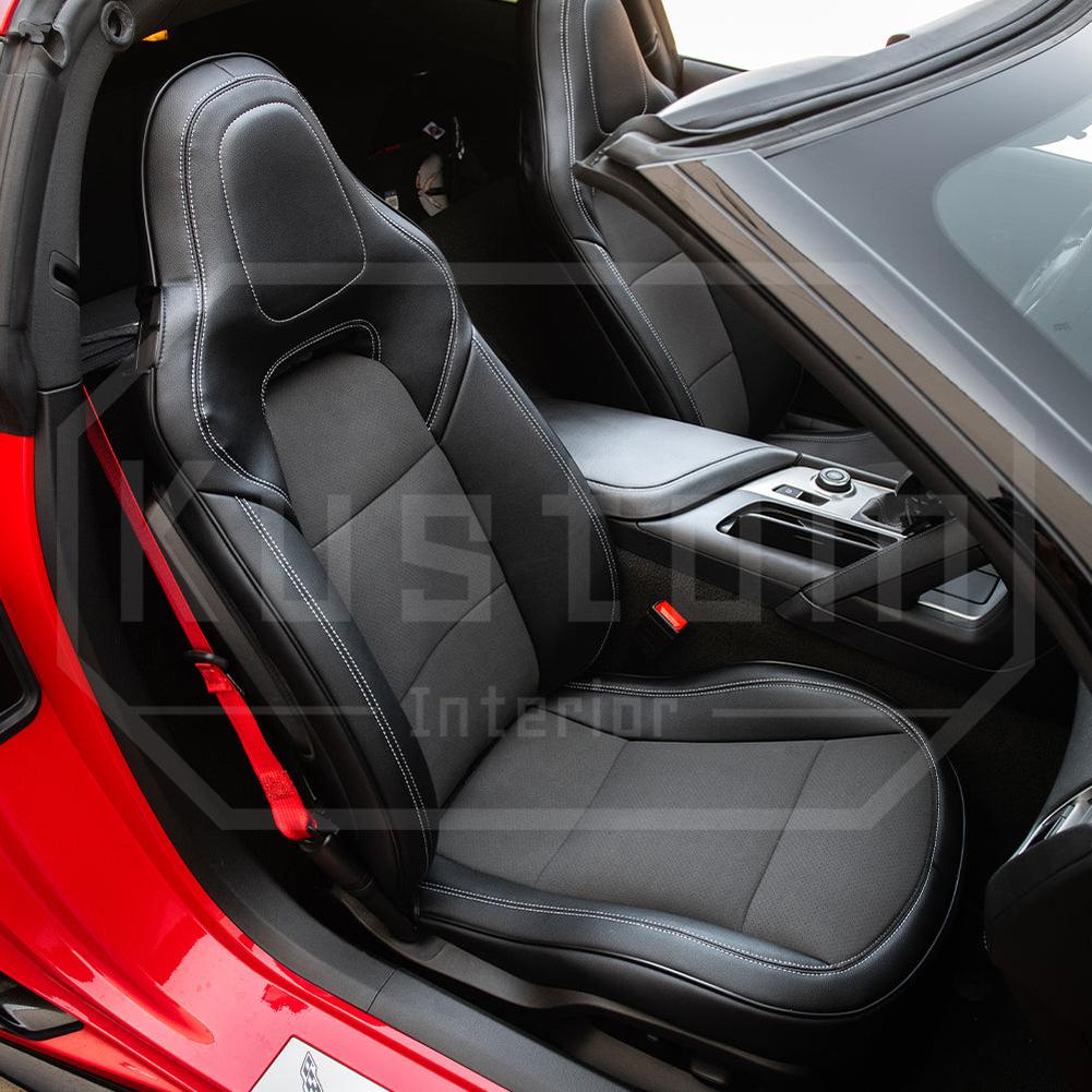 Corvette Custom Leather Seat Covers - Standard Seats : 2014-2019 C7 Stingray, Z51, Z06, Grand Sport