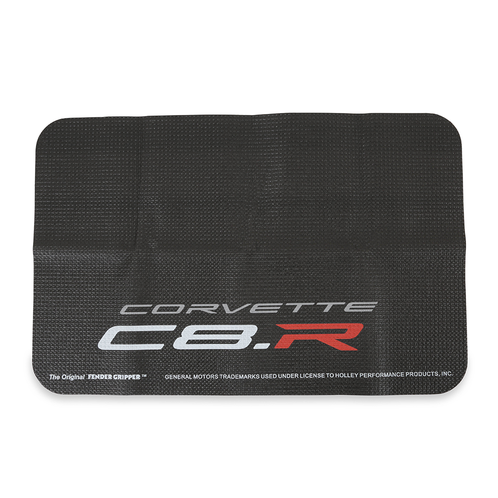 Corvette Original Fender Gripper Mat with Corvette Script / C8.R Logo - 34" X 22" : Black