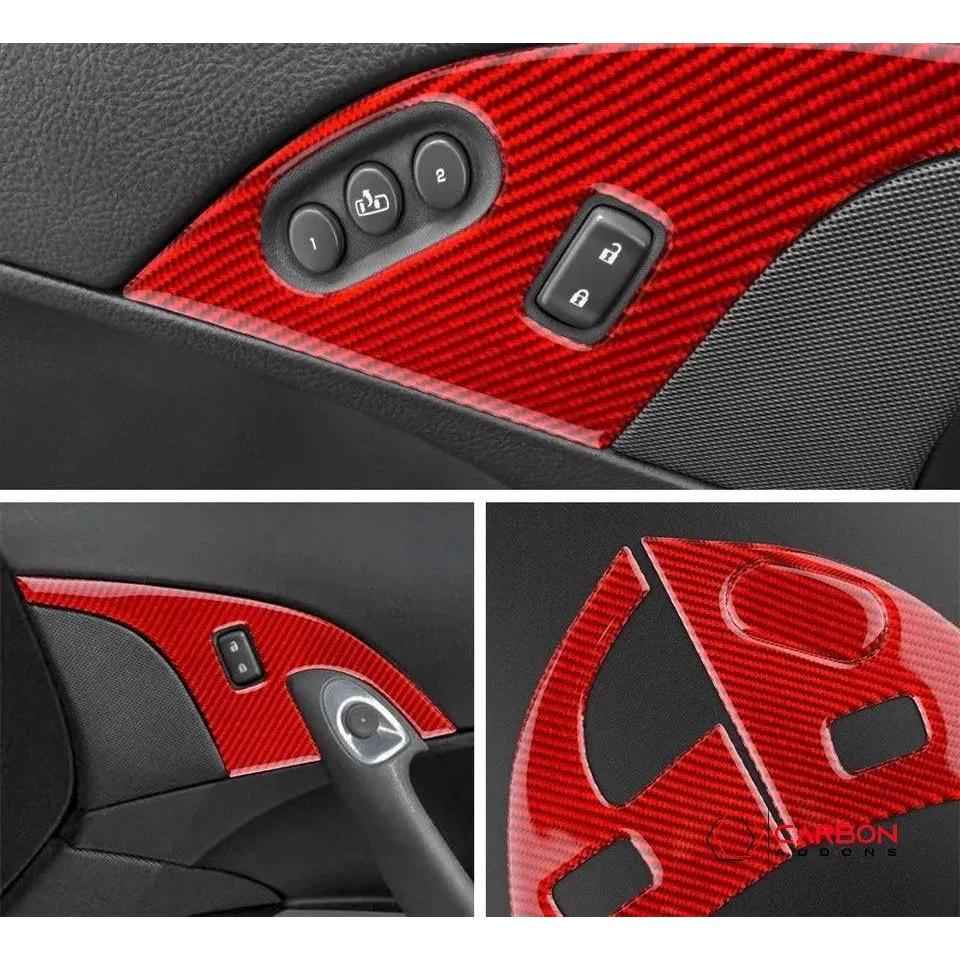 [3pcs Set] Real Carbon Fiber Door Lock Panel Switch Frame Overlay | C6 2005-2013 Corvette - carbonaddons Carbon Fiber Parts, Accessories, Upgrades, Mods