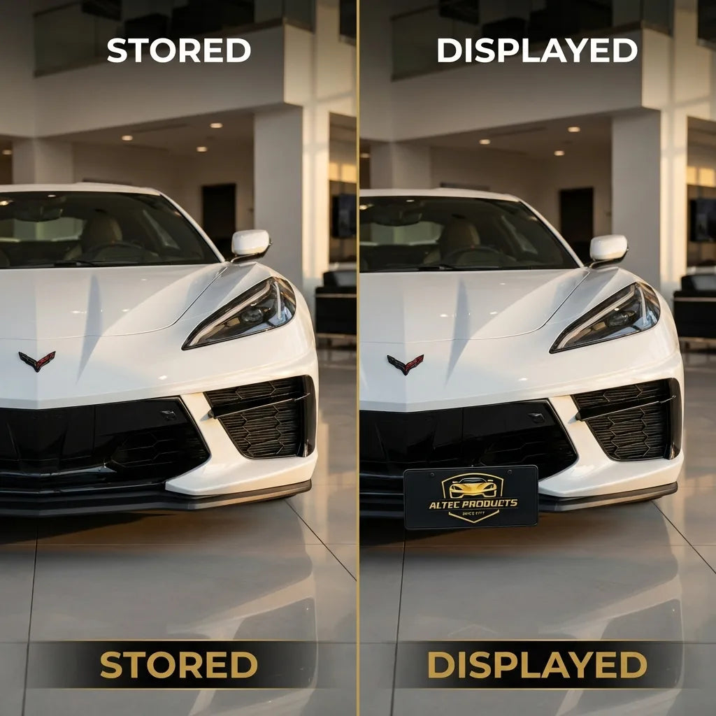 C8 Corvette Stingray Show & Go Front License Plate Frame - Non-Motorized : C8 Z51 Only