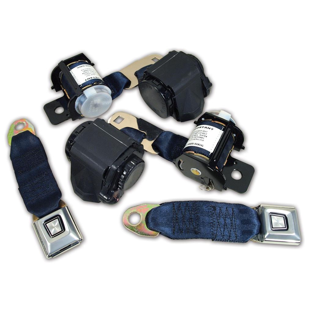 C3 1974-1975 Corvette Navy Lap & Shoulder Conv, Seat Belts - Dual Retractor - Navy Blue