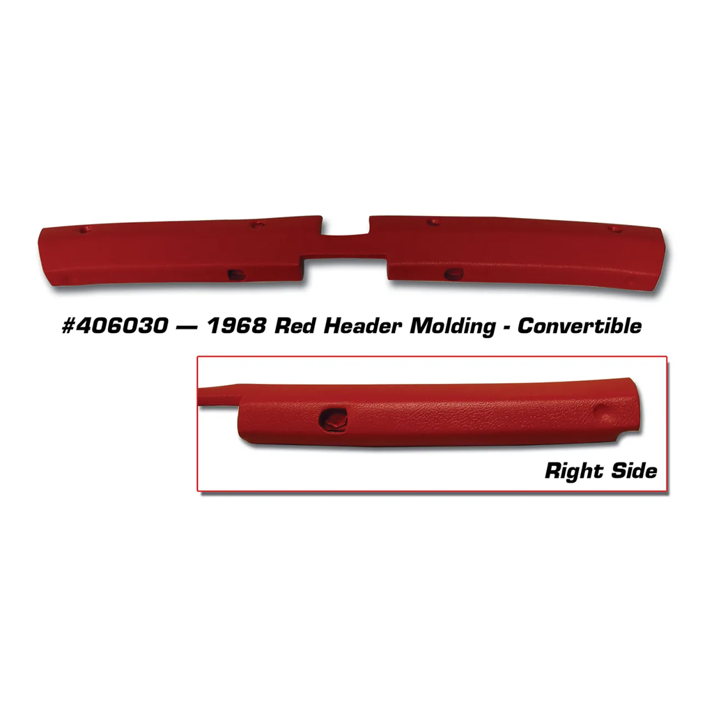 C3 1968 Corvette Header Molding - Convertible