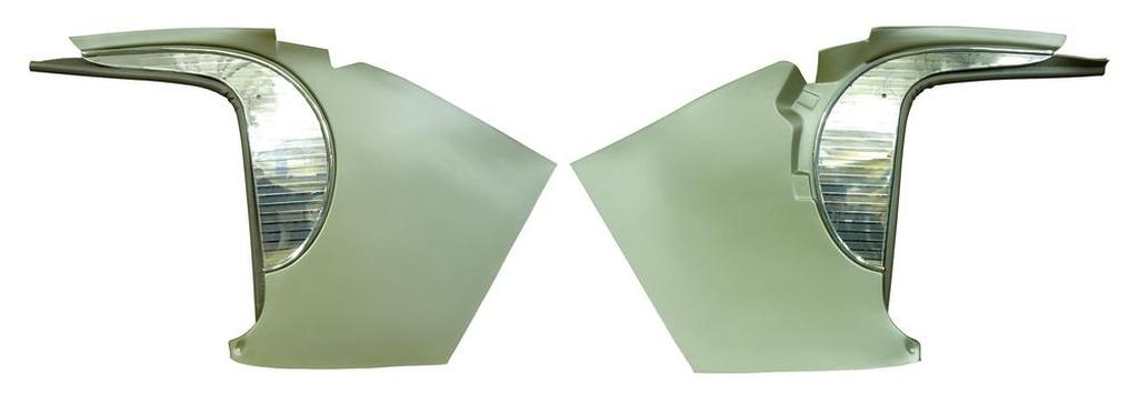 C1 1961 Corvette Deluxe Kick Panels W/Metal Insert & Trim - Fawn
