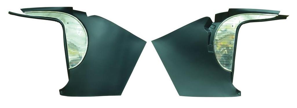 C1 1961 Corvette Deluxe Kick Panels W/Metal Insert & Trim - Black