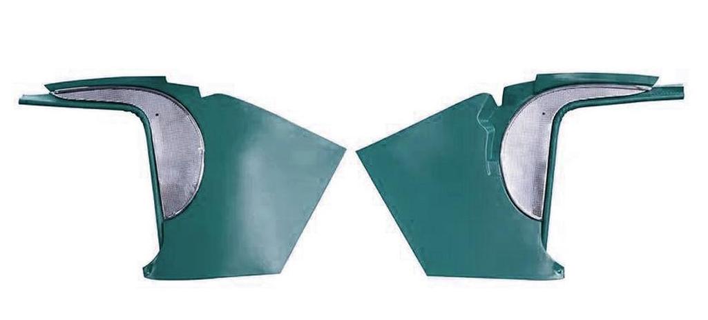 C1 1960 Corvette Deluxe Kick Panels W/Metal Insert & Trim - Turquoise