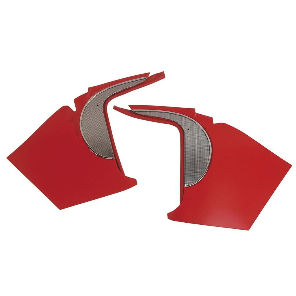 C1 1959 Corvette Deluxe Kick Panels W/Metal Insert & Trim - Red