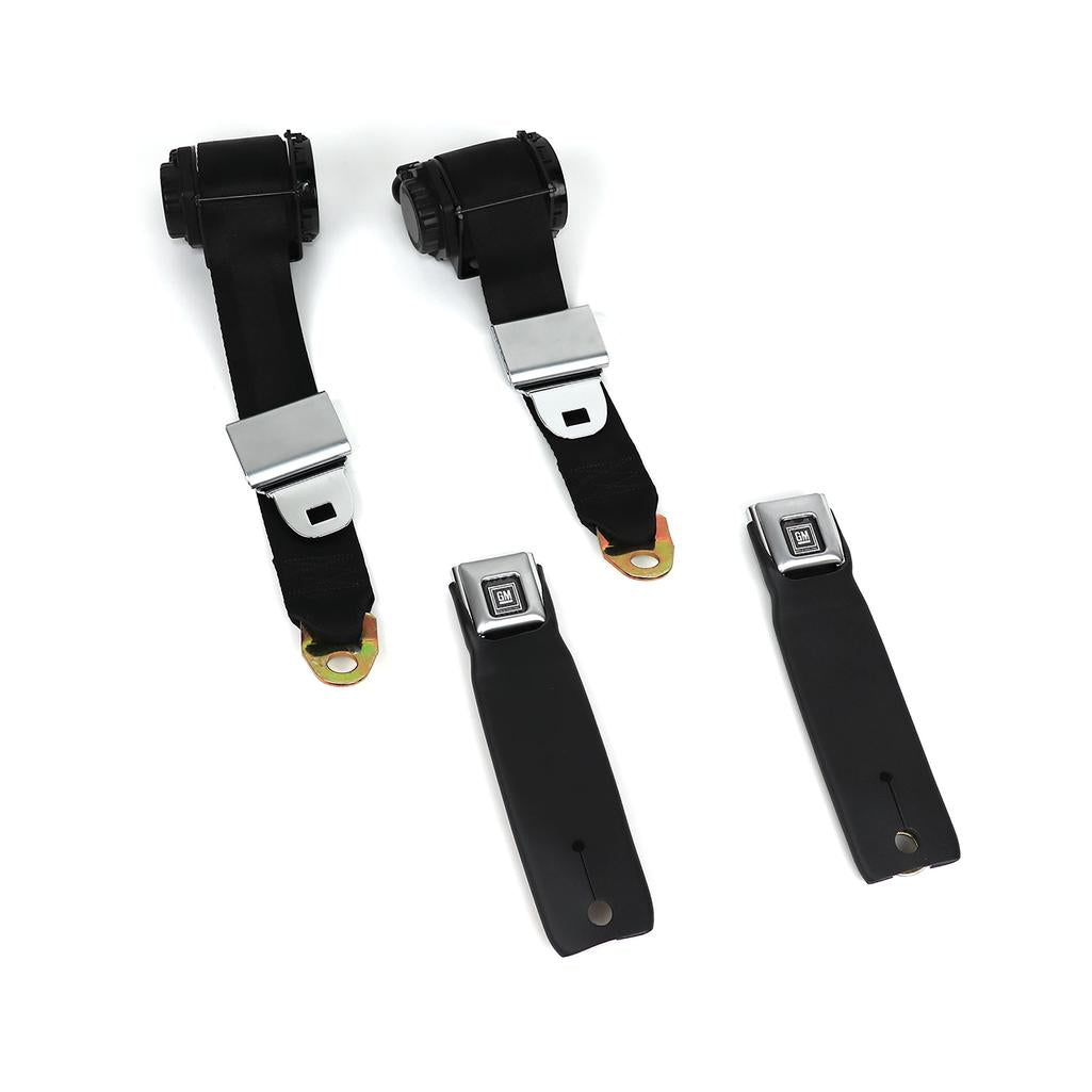 C3 1978-1982 Corvette Black Lap & Shoulder Seat Belts - Single Retractor
