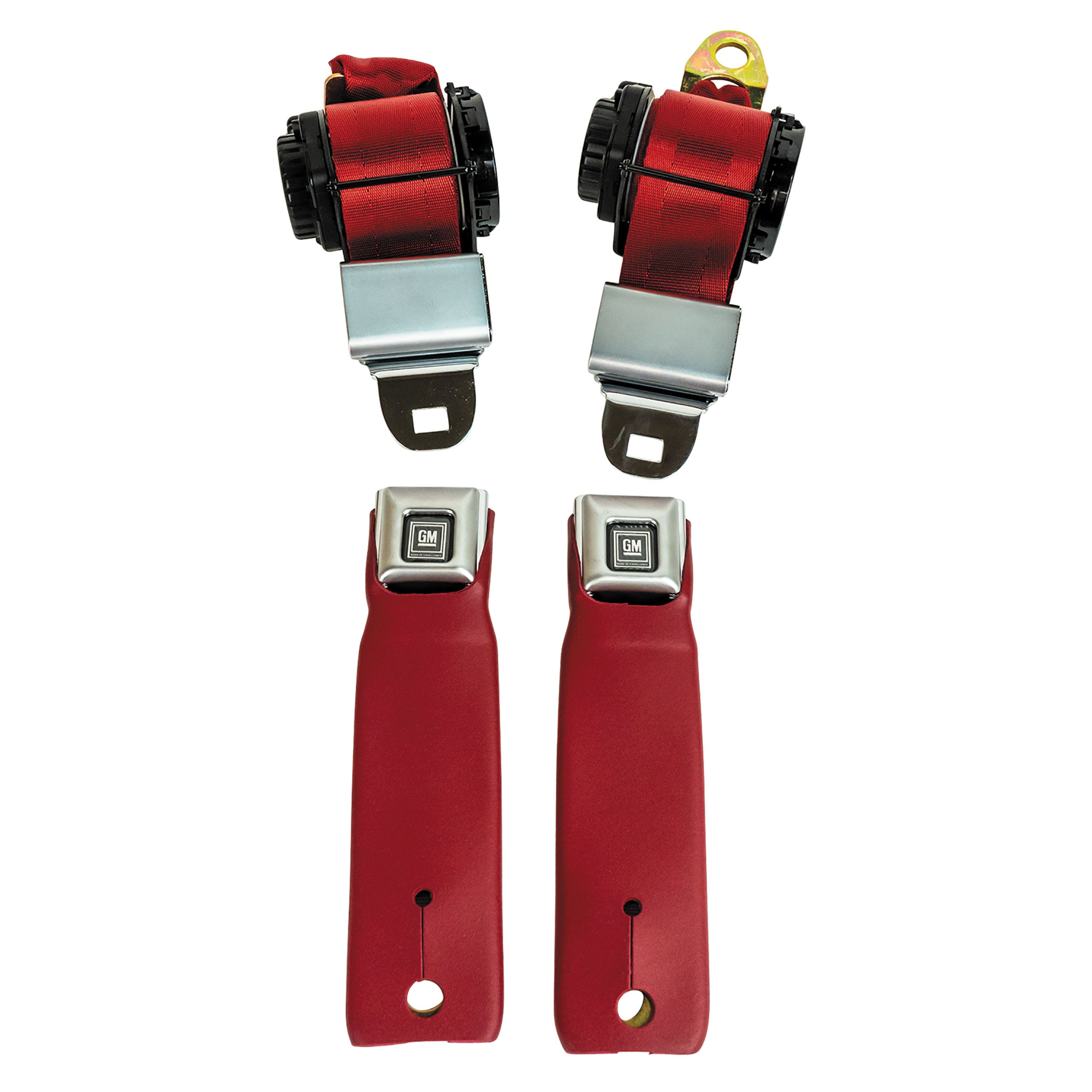 C3 1978-1982 Corvette Lap & Shoulder Seat Belts - Single Retractor - Red
