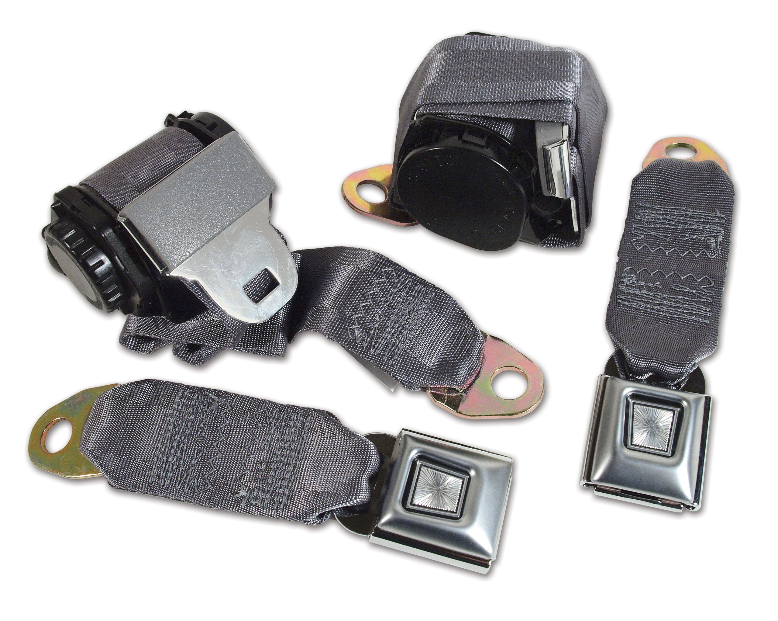 C3 1978-1982 Corvette Lap & Shoulder Seat Belts - Single Retractor - Gray
