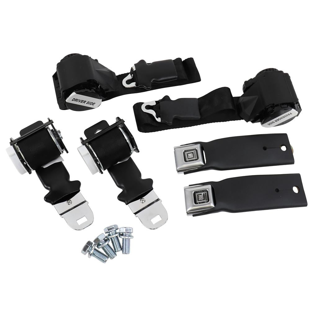 C3 1972-1973 Corvette Seat Belts, Lap & Shoulder - Black