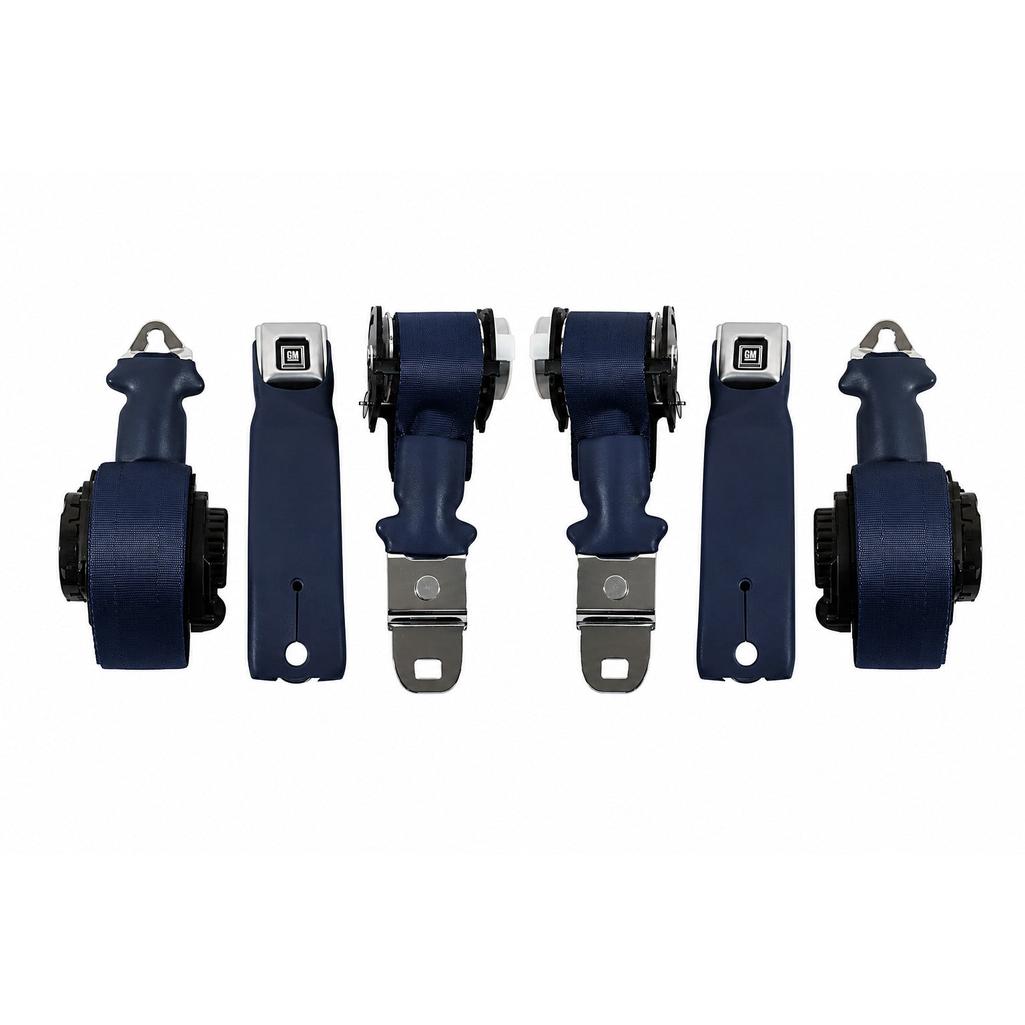 C3 1972-1973 Corvette Seat Belts, Lap & Shoulder - Dark Blue