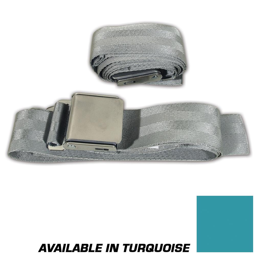 C1 1956-1962 Corvette Seat Belts, Hambone Style - Turquoise