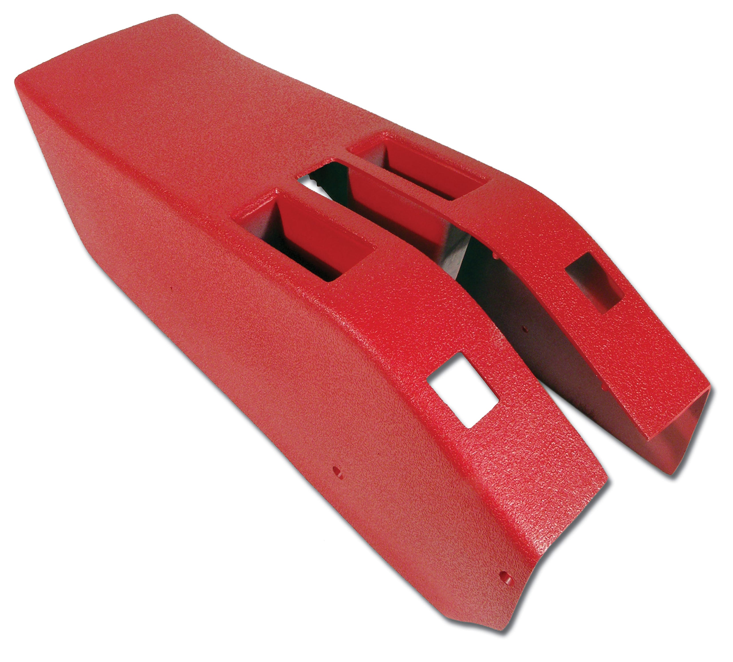 C3 1968 Corvette Park Brake Console W/Power Window Switch Cutouts - Red