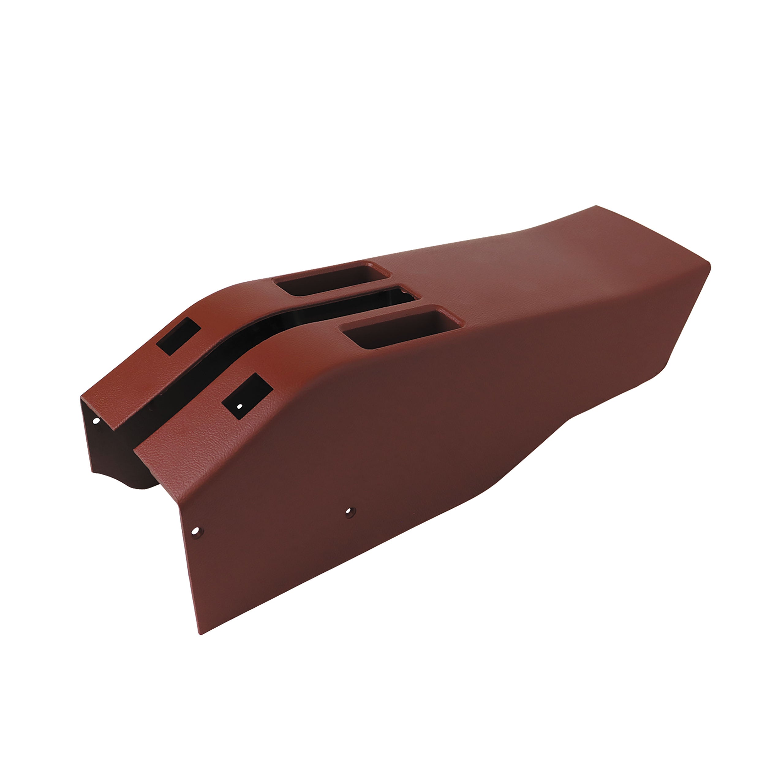 C3 1968 Corvette Park Brake Console W/Power Window Switch Cutouts - Dark Orange