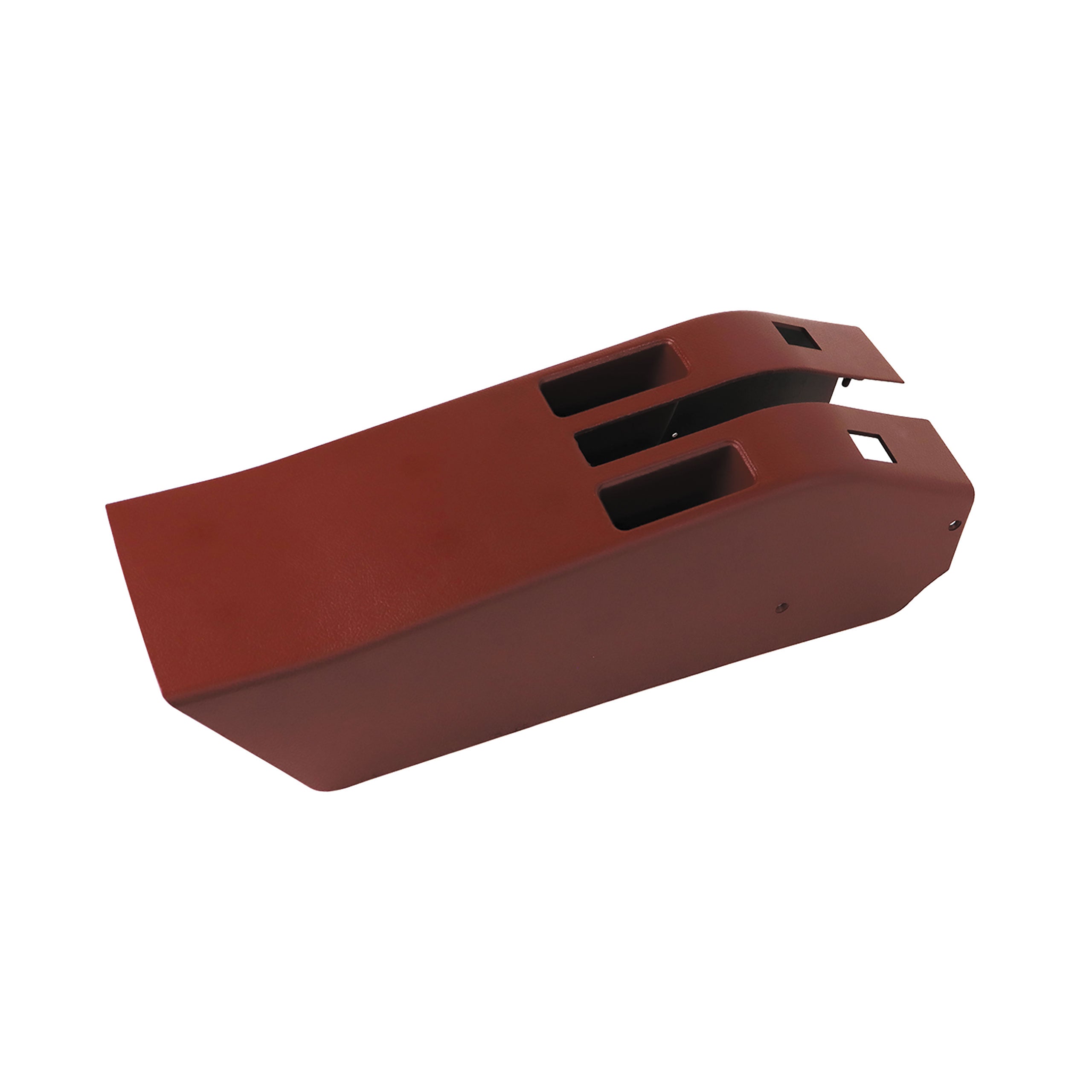 C3 1968 Corvette Park Brake Console W/Power Window Switch Cutouts - Dark Orange