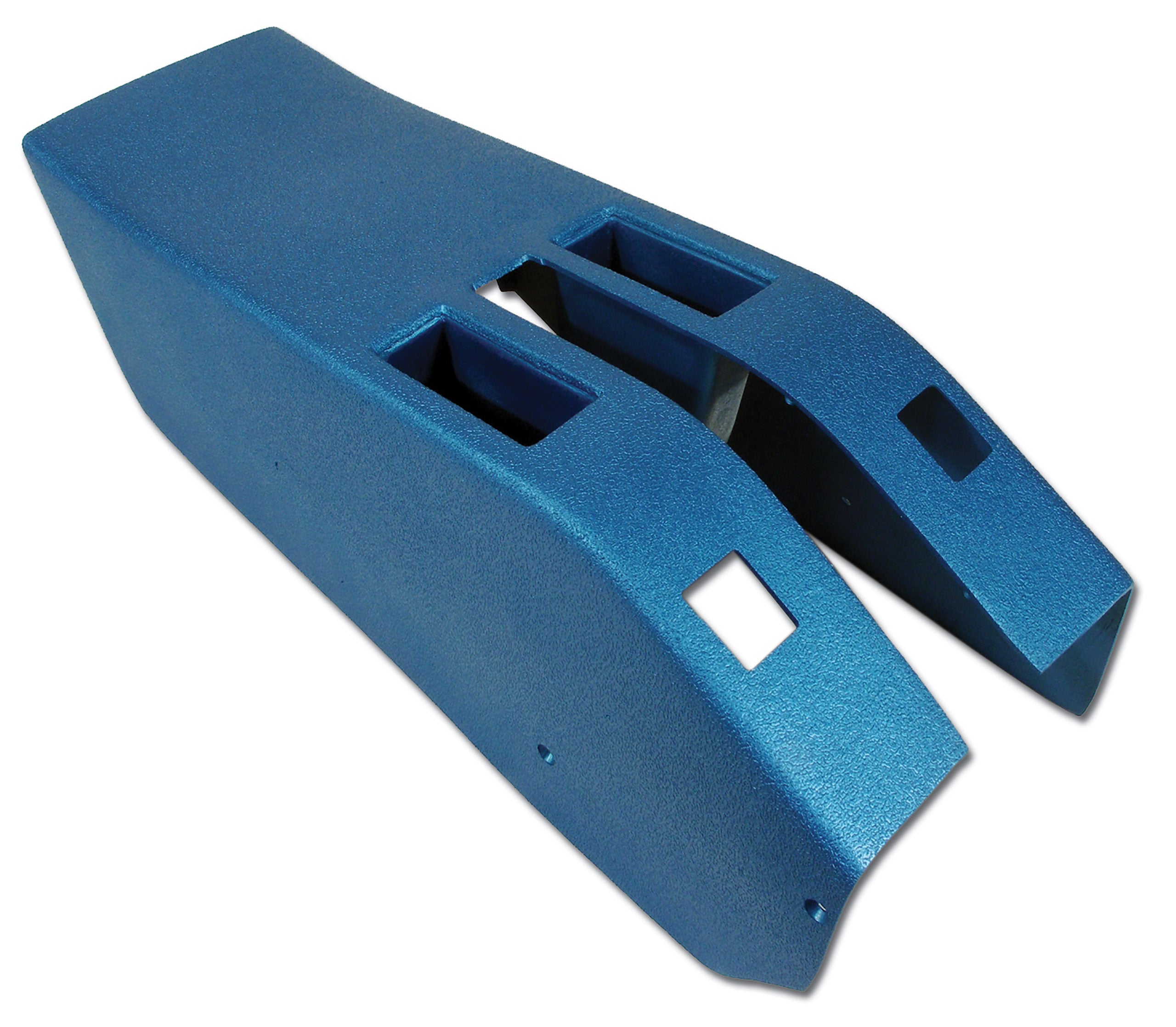 C3 1968 Corvette Park Brake Console W/Power Window Switch Cutouts - Bright Blue