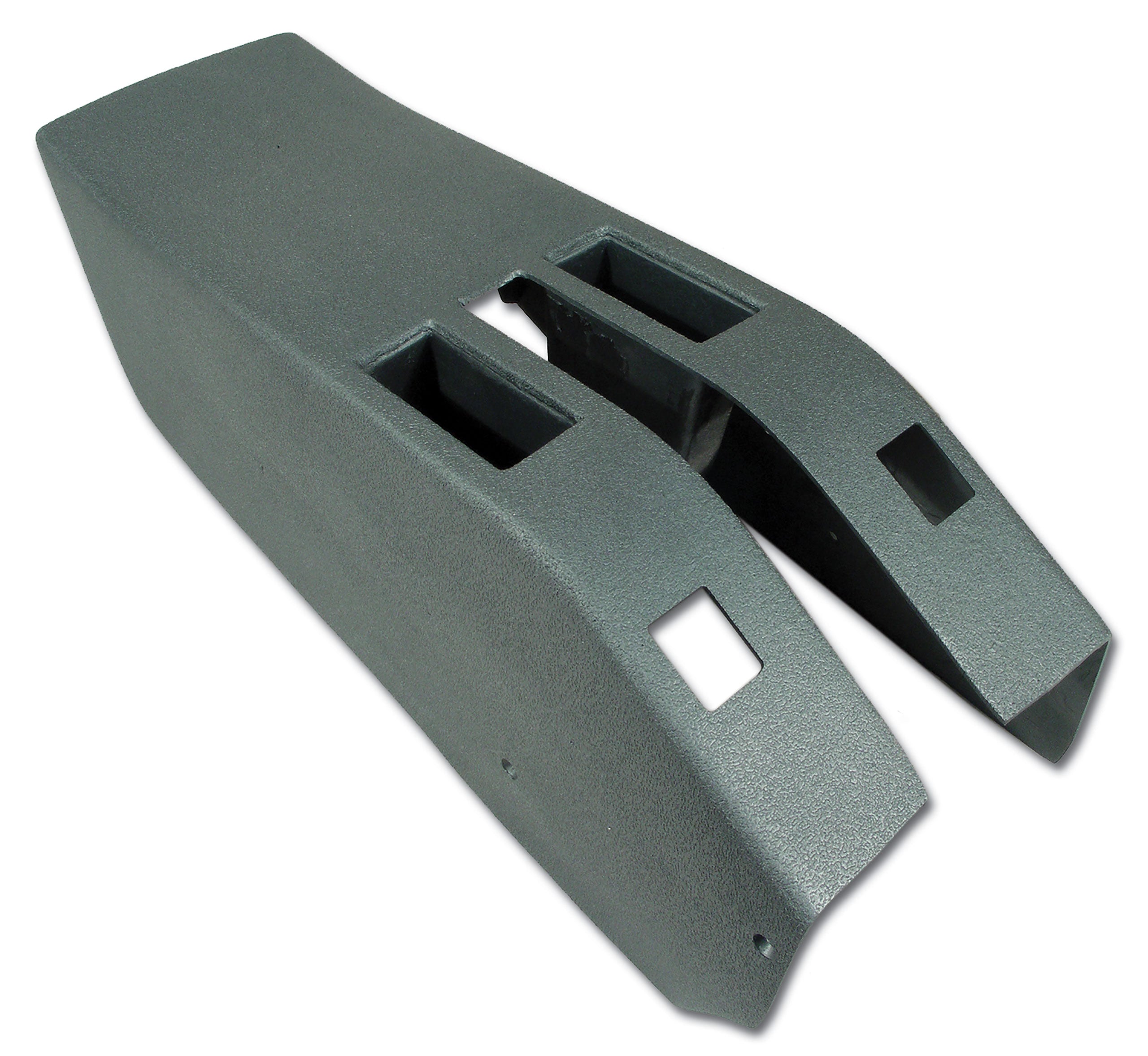 C3 1968 Corvette Park Brake Console W/Power Window Switch Cutouts - Gunmetal