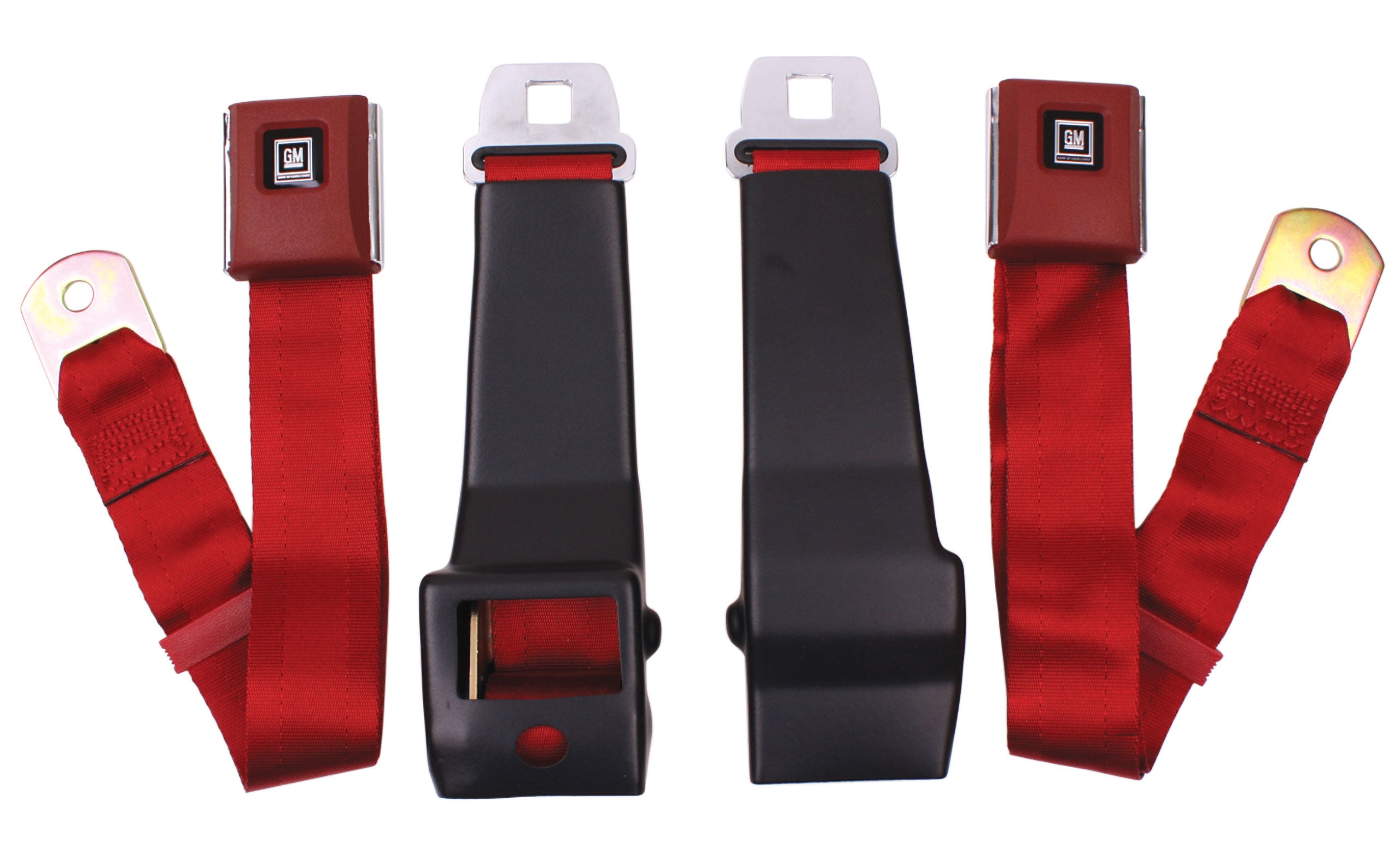 C3 1968 Corvette Seat Belts, OE Retractable Lap - Red