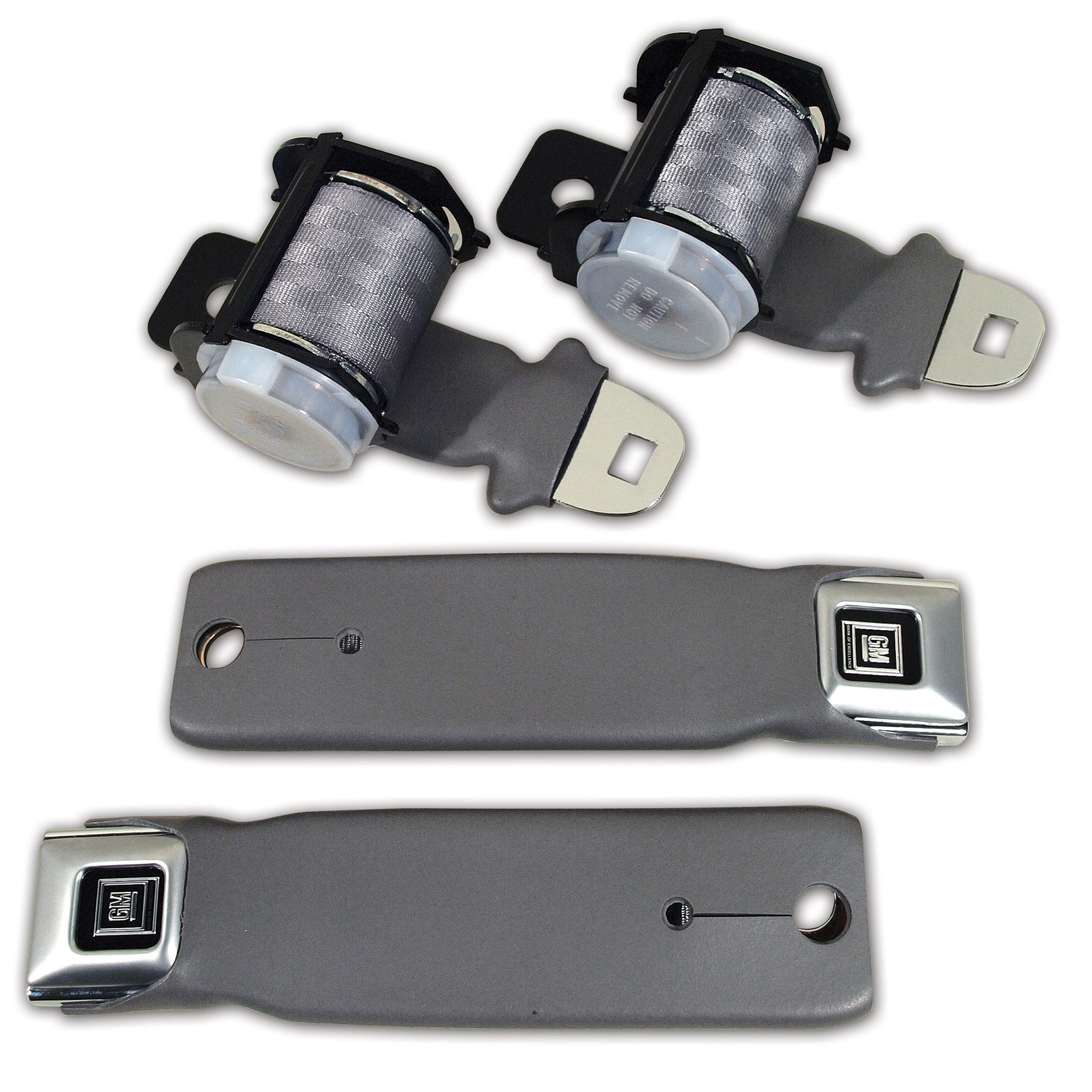 C3 1972-1977 Corvette Seat Belts, Retractable Lap - Silver