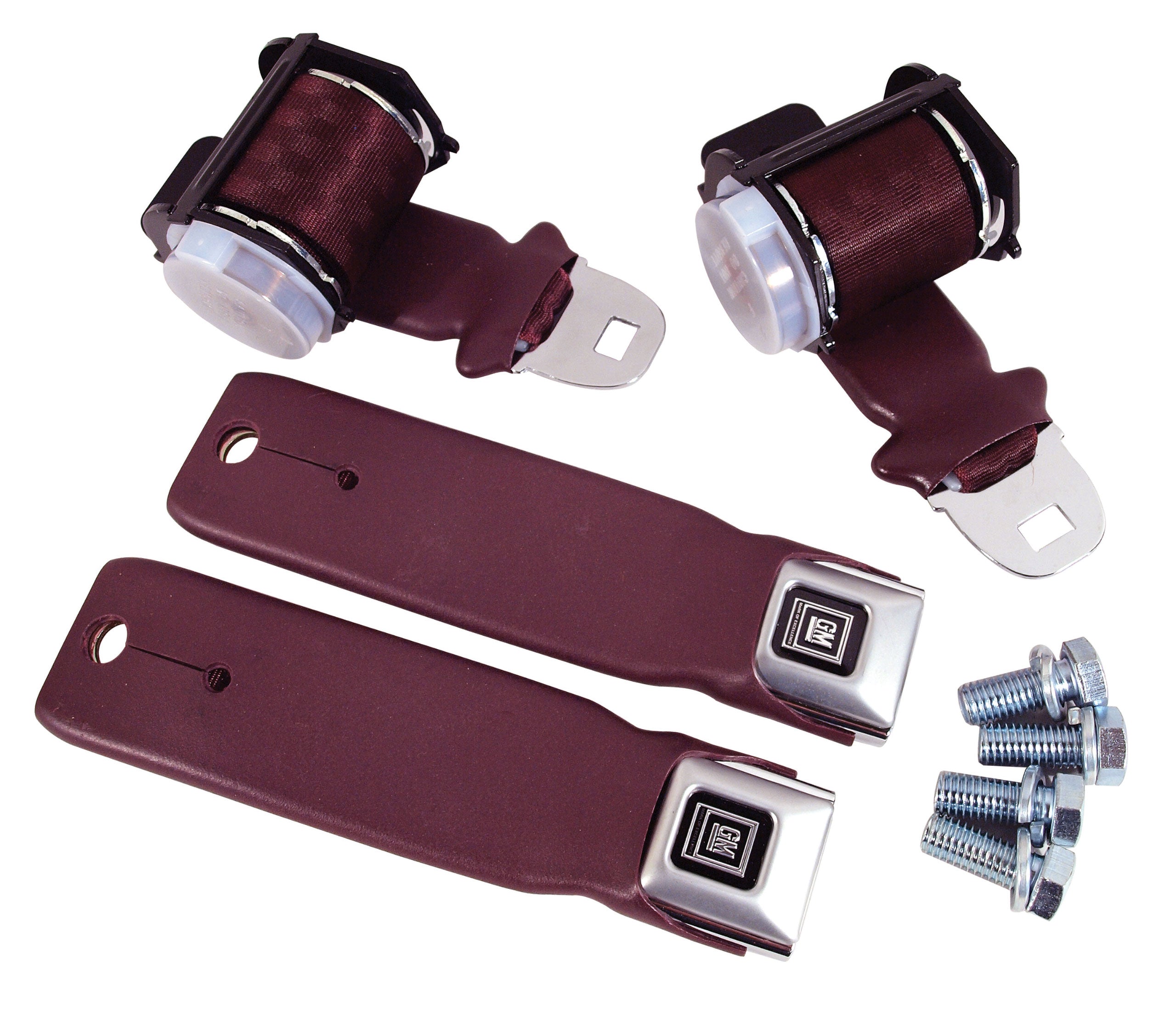 C3 1972-1977 Corvette Seat Belts, Retractable Lap - Maroon