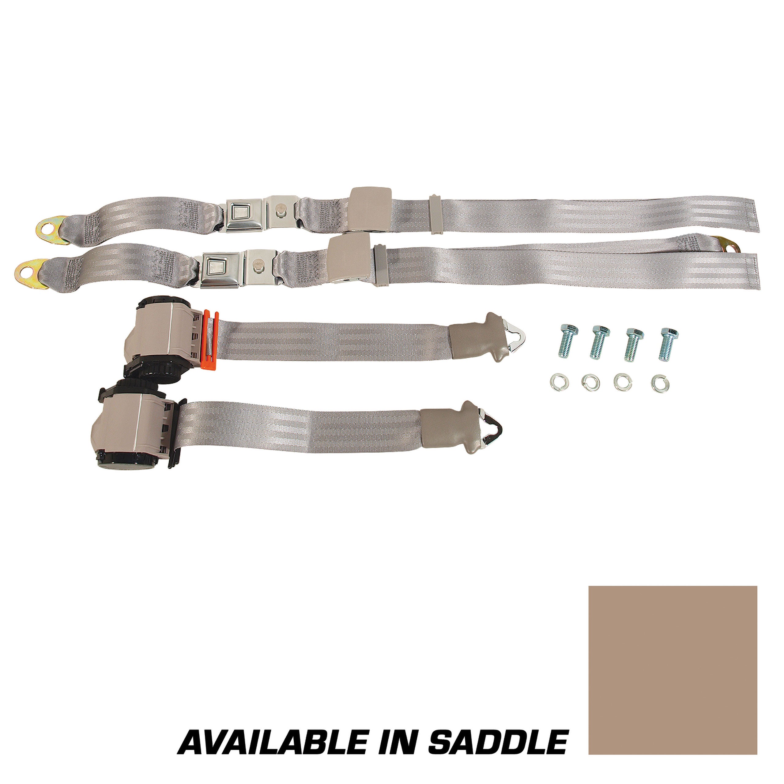 C3 1969 Corvette Seat Belts, Lap & Shoulder - Saddle