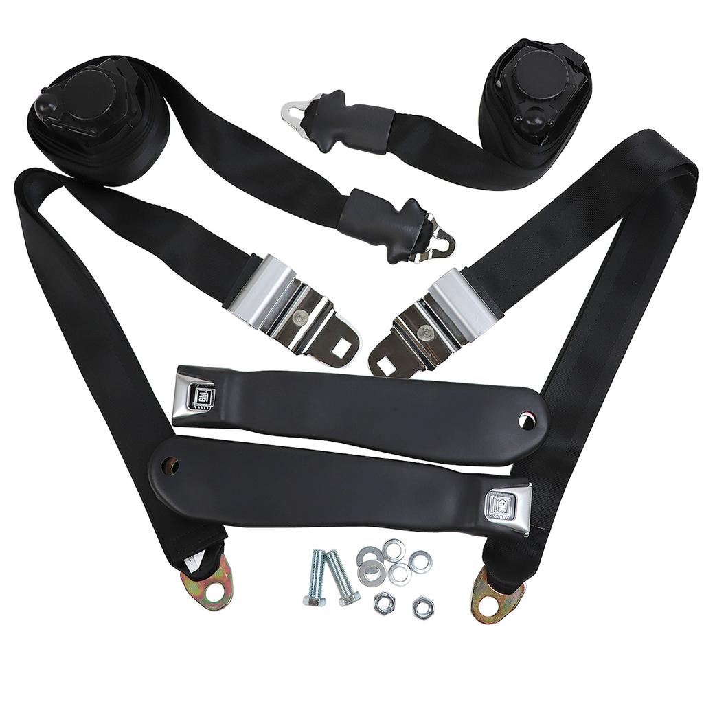 C3 1970-1971 Corvette Seat Belts, Lap & Shoulder - Black