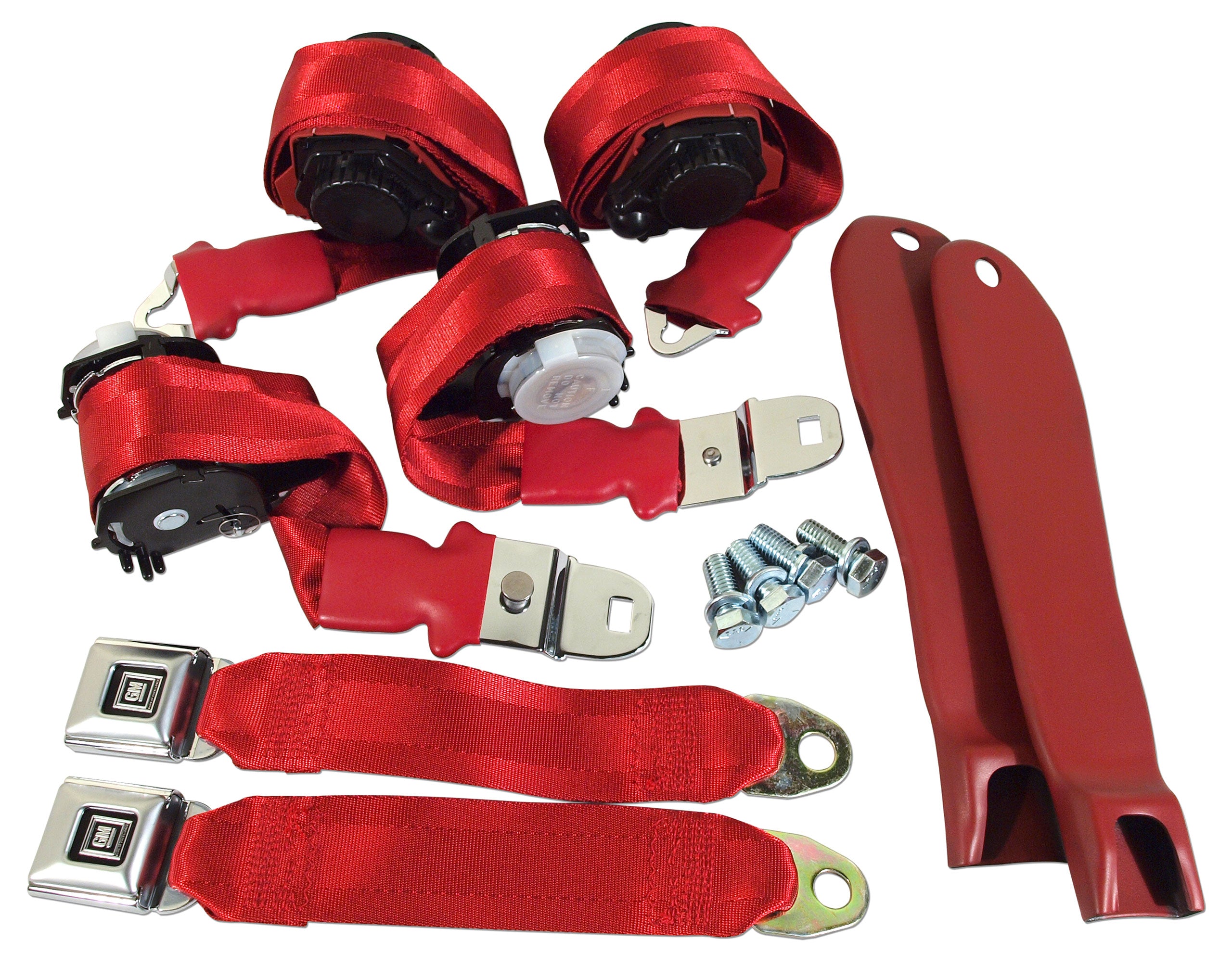 C3 1970-1971 Corvette Seat Belts, Lap & Shoulder - Red