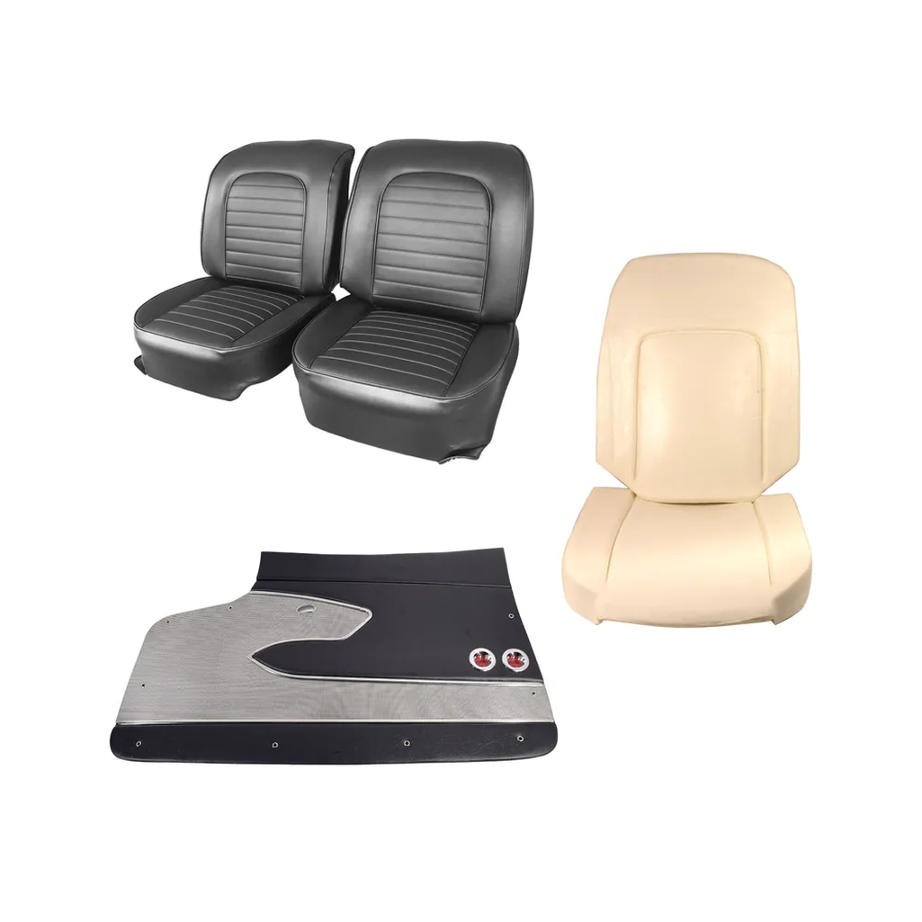 C1 1959-1962 Corvette Interior Package - OE Vinyl Covers, Foam, Deluxe Door Panels - Black