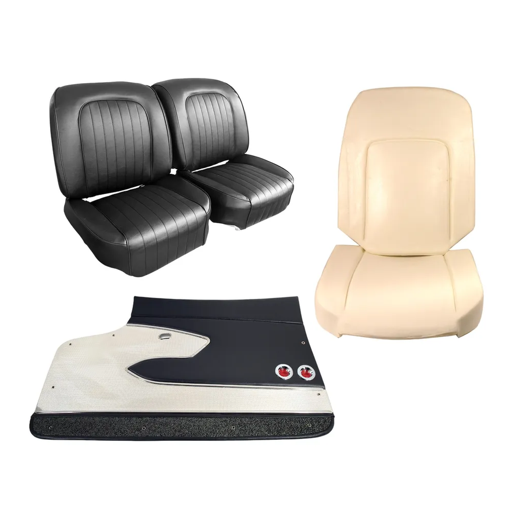 C1 1959-1962 Corvette Interior Package - OE Vinyl Covers, Foam, Deluxe Door Panels - Black