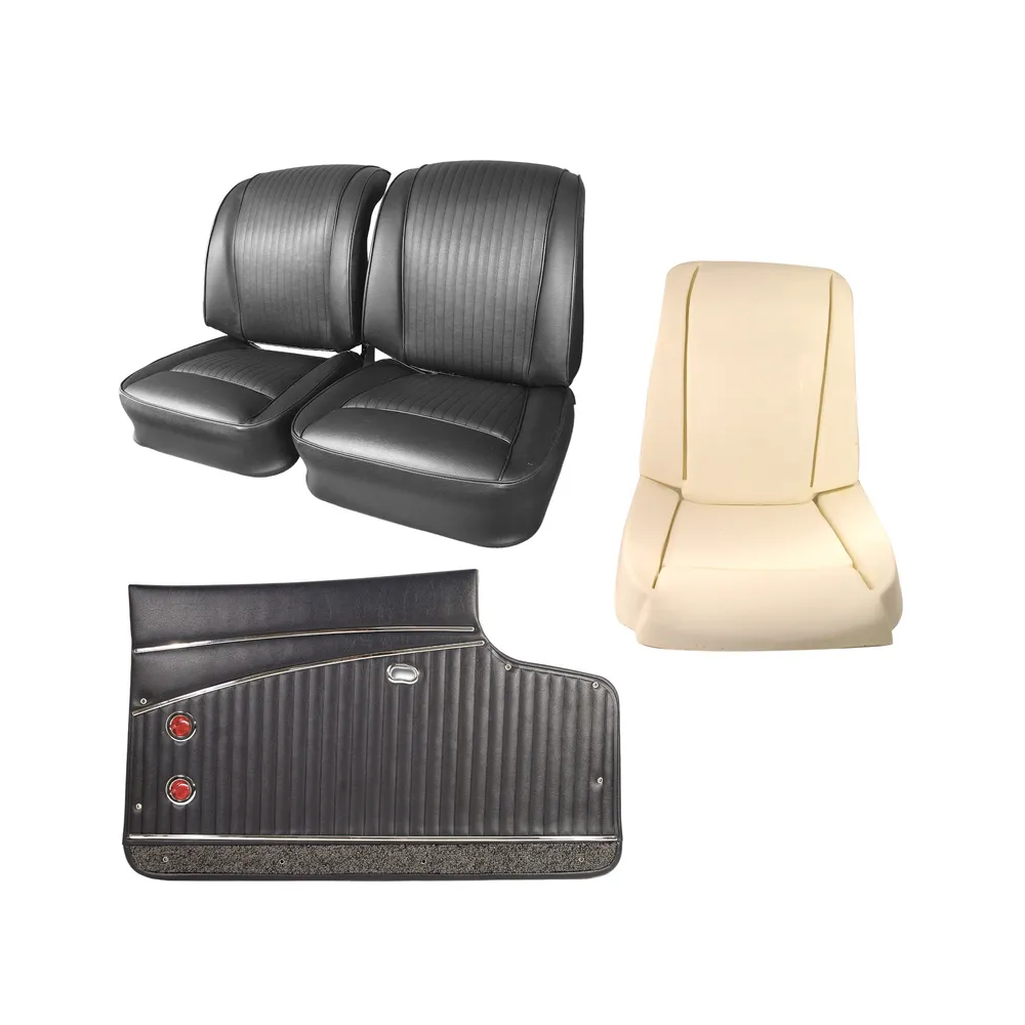 C1 1959-1962 Corvette Interior Package - OE Vinyl Covers, Foam, Deluxe Door Panels - Black