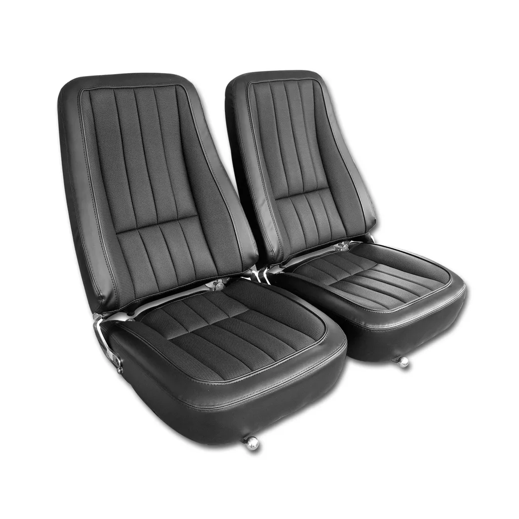 C3 1968 Corvette Mounted Seats Vinyl Second Design With Headrest Bracket