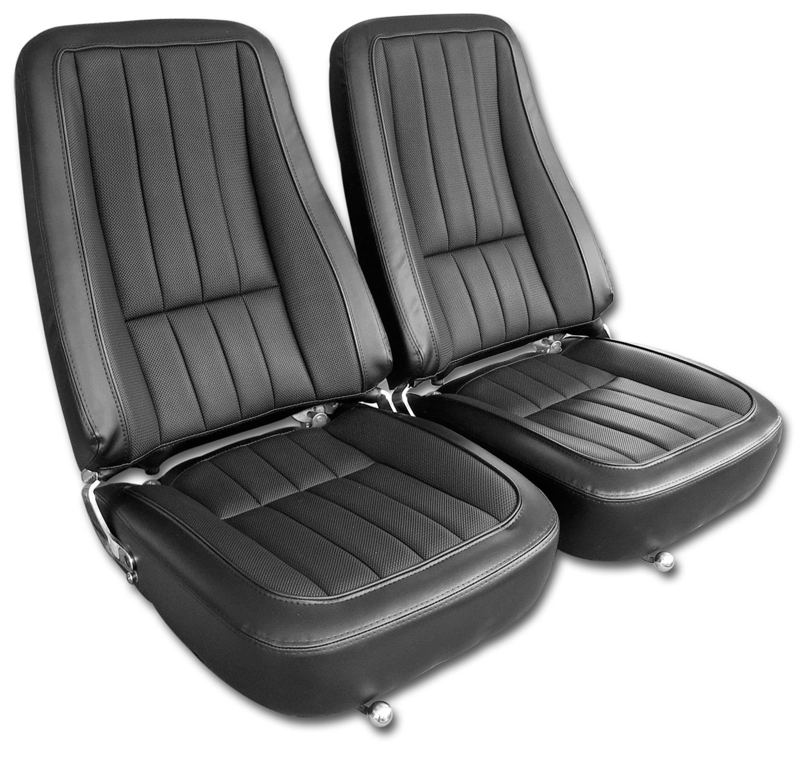 C3 1968 Corvette Mounted Seats Vinyl First Design With Headrest Bracket