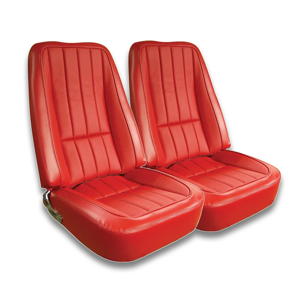 C3 1968 Corvette Mounted Seats Vinyl First Design With Headrest Bracket