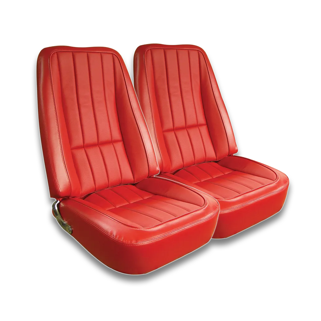 C3 1968 Corvette Mounted Seats Vinyl Second Design With Headrest Bracket