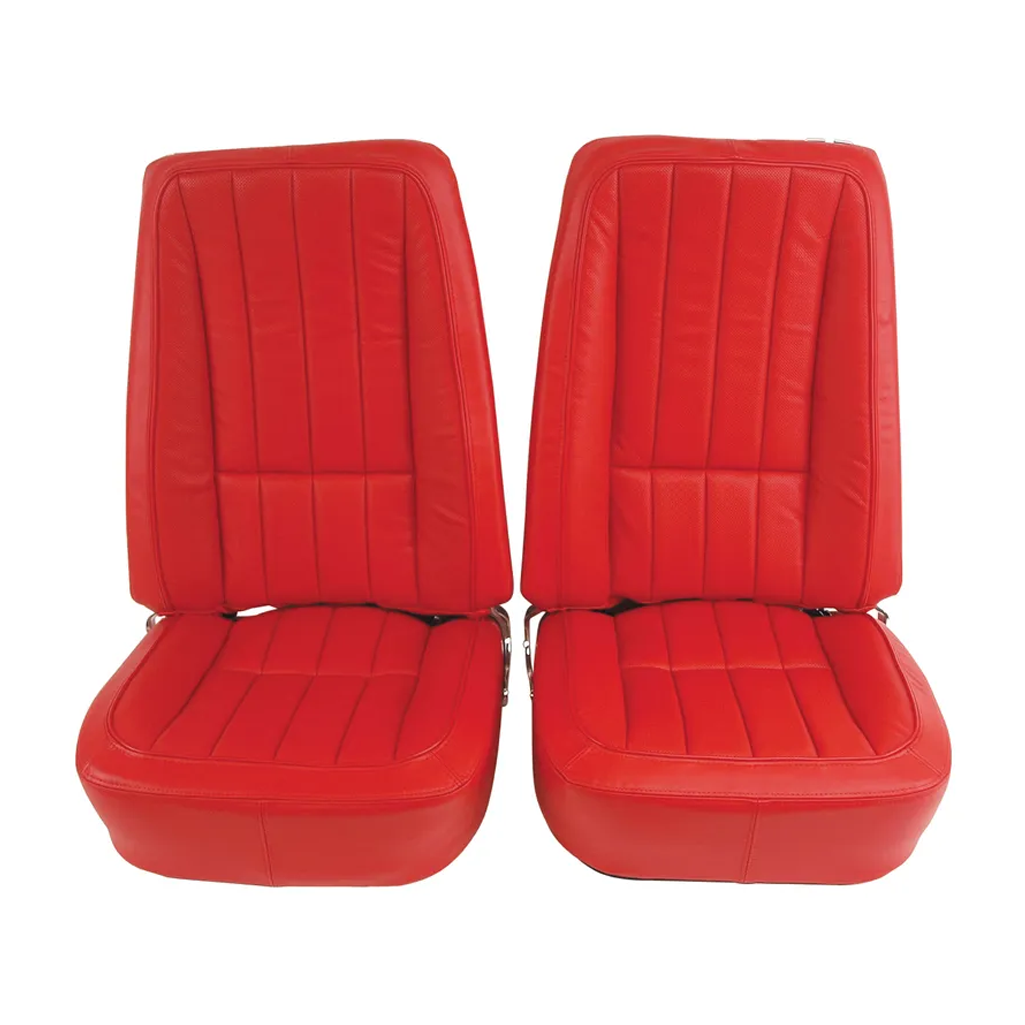 C3 1968 Corvette Mounted Seats - 100% Leather First Design With Headrest Bracket - Pair