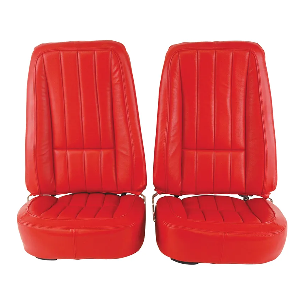 C3 1968 Corvette Mounted Seats - 100% Leather Second Design With Headrest Bracket