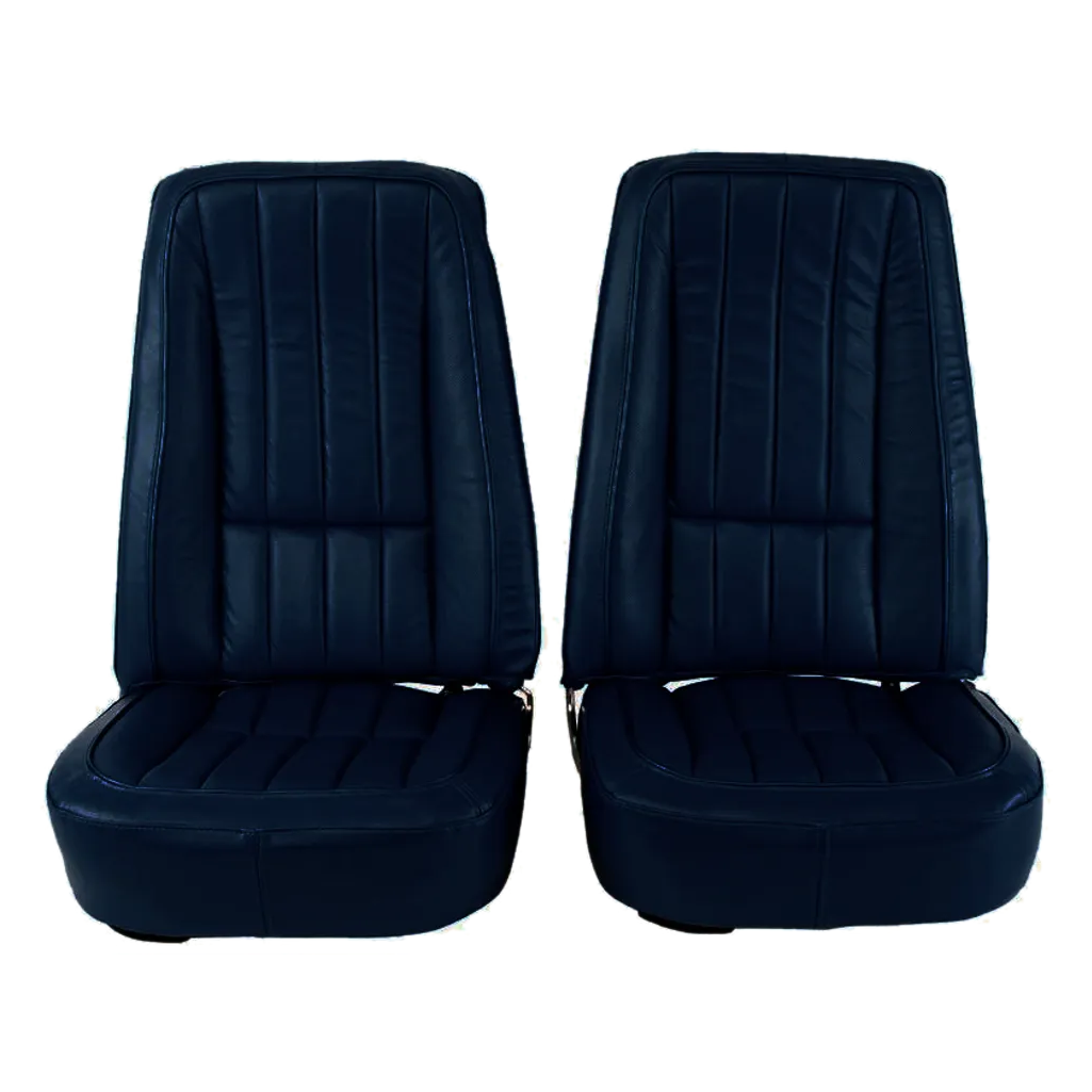 C3 1968 Corvette Mounted Seats - 100% Leather Second Design With Headrest Bracket