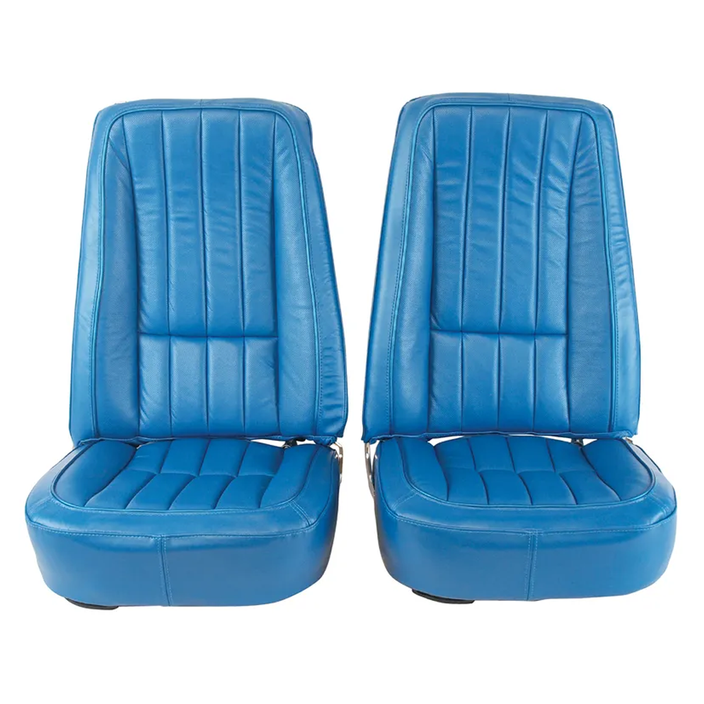 C3 1968 Corvette Mounted Seats - 100% Leather Second Design With Headrest Bracket