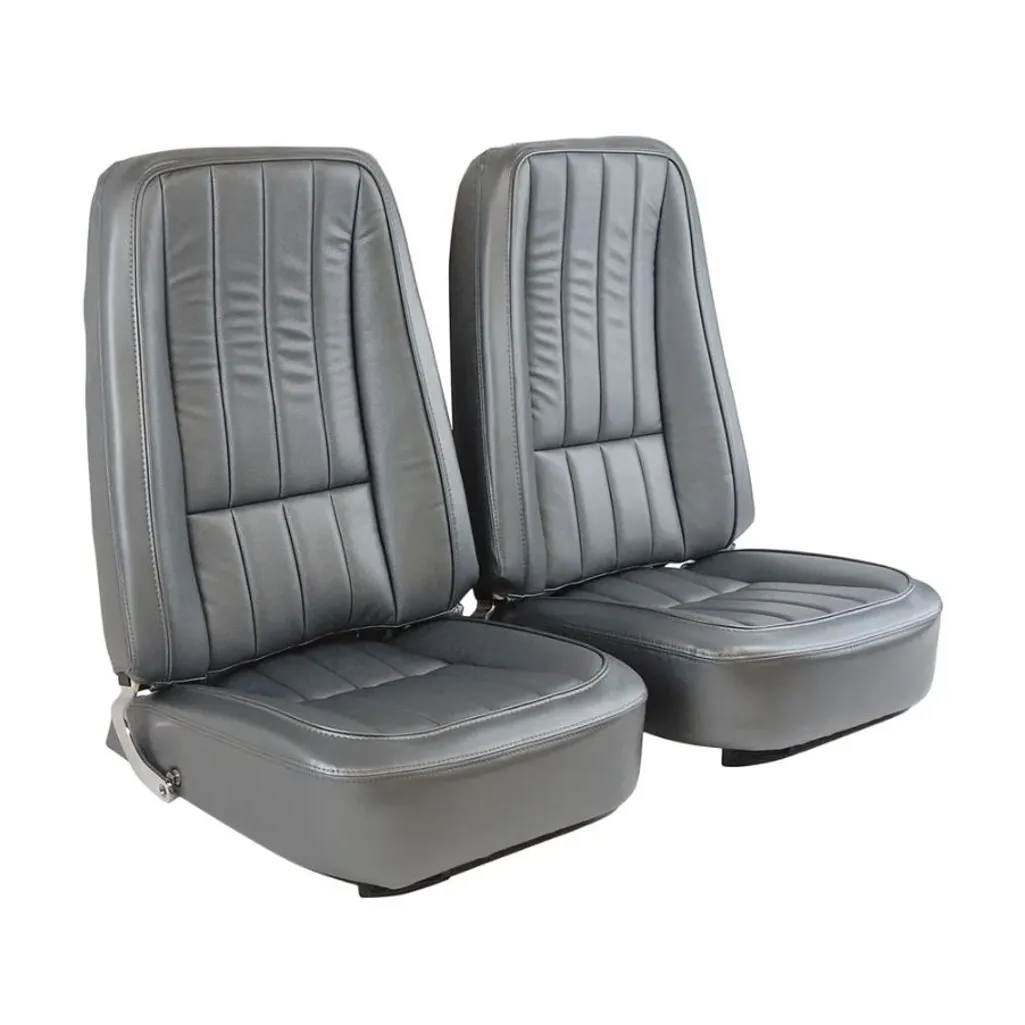 C3 1968 Corvette Mounted Seats - 100% Leather Second Design With Headrest Bracket