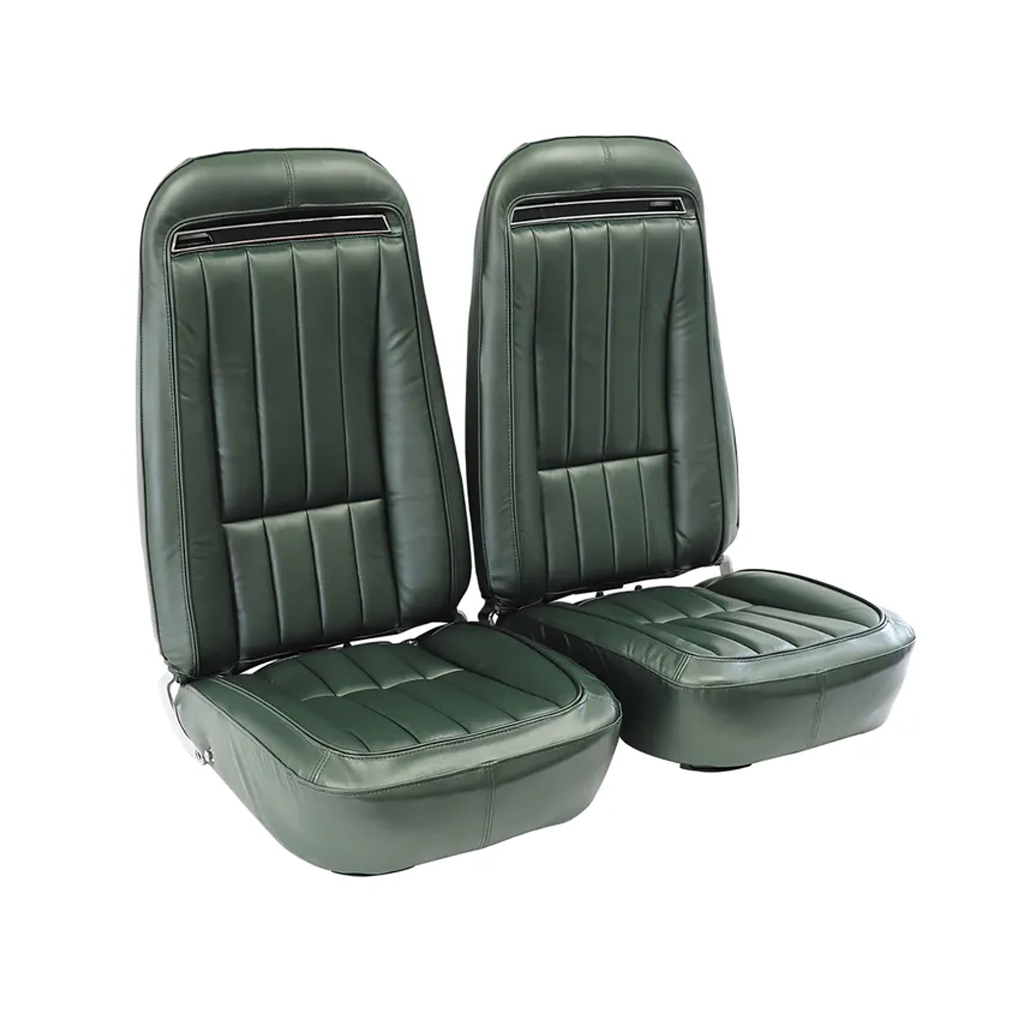 C3 1970-1971 Corvette Leather Seat Covers - Leather/Vinyl Original - Pair