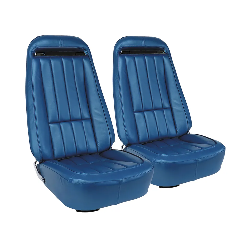 C3 1970-1971 Corvette Leather Seat Covers - Leather/Vinyl Original - Pair