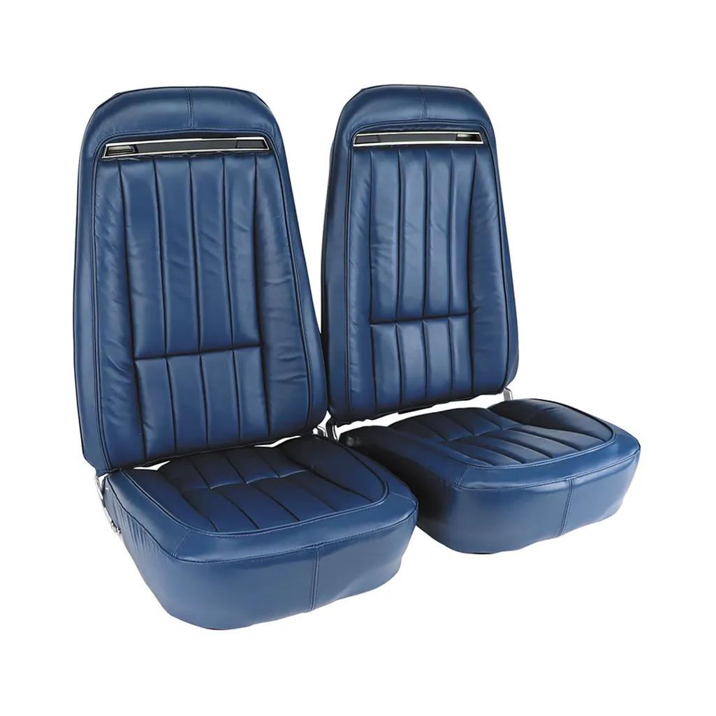 C3 1970-1971 Corvette Leather Seat Covers - Leather/Vinyl Original - Pair