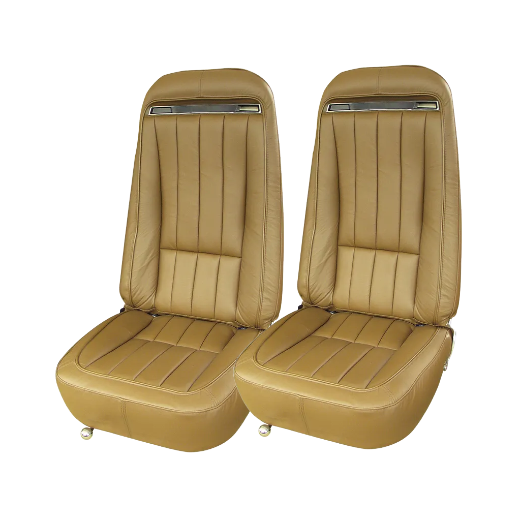 C3 1970-1971 Corvette Leather Seat Covers - Leather/Vinyl Original - Pair