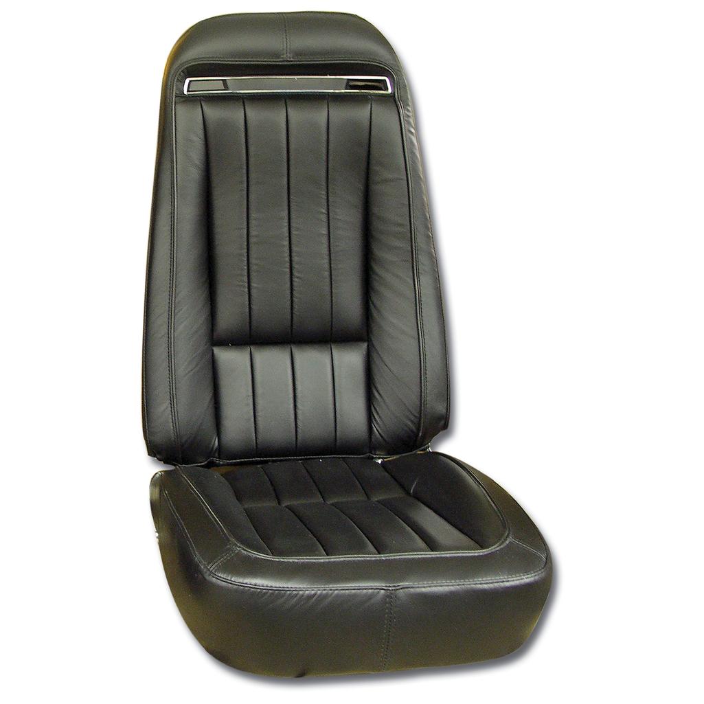 C3 1970-1971 Corvette Interior Package - Full Leather Covers, Foam, Deluxe Door Panels - Black