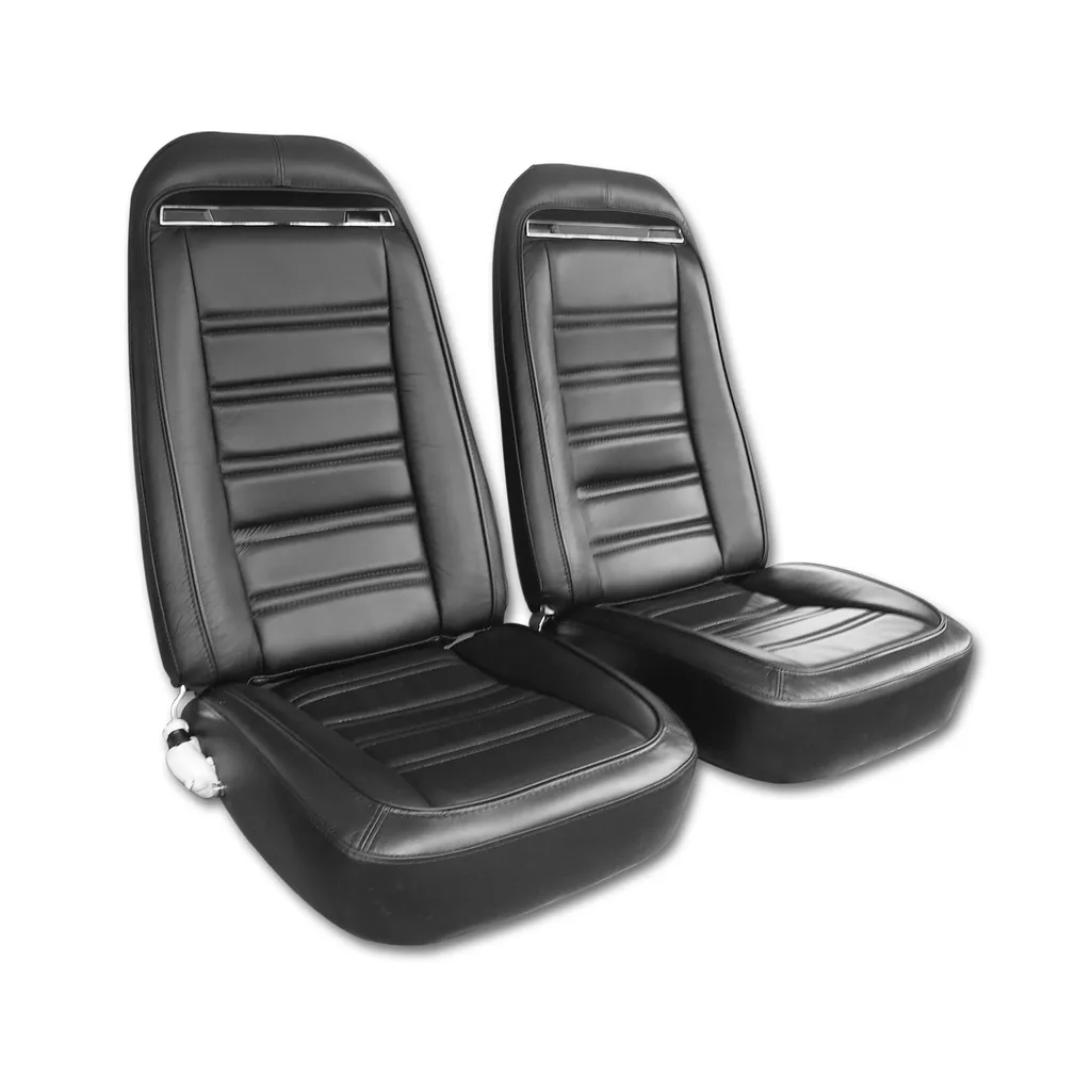 C3 1972 Corvette Leather Seat Covers - Leather/Vinyl Original - Pair