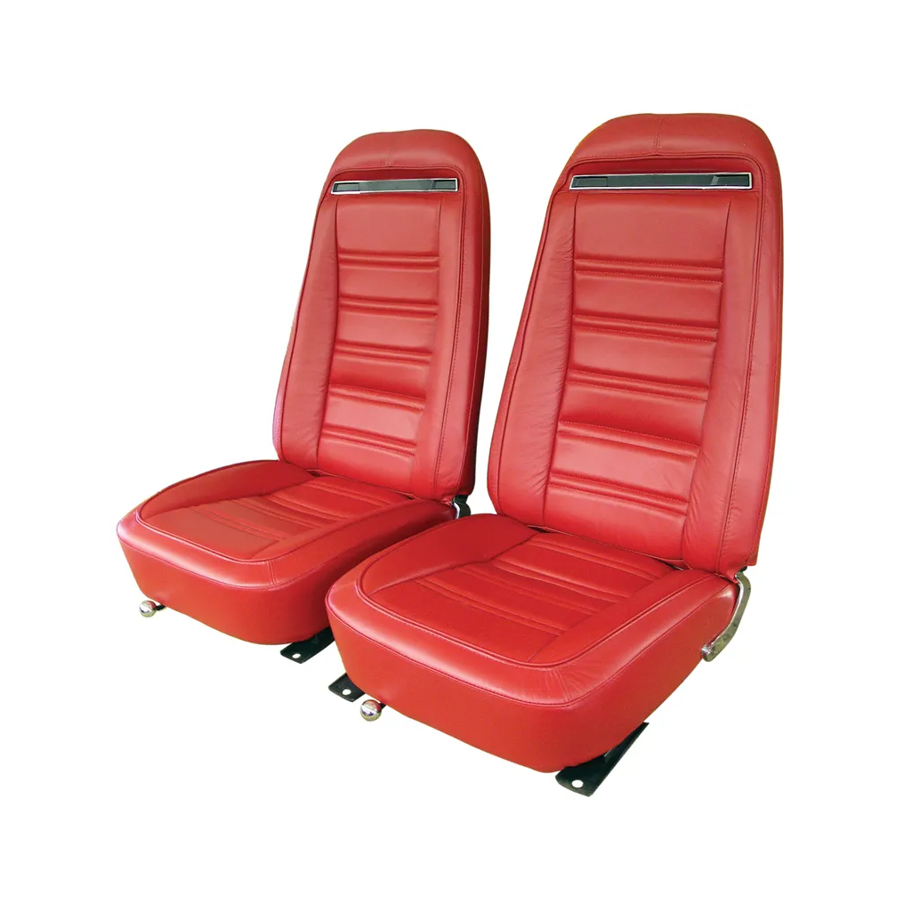 C3 1972 Corvette Leather Seat Covers - Leather/Vinyl Original - Pair